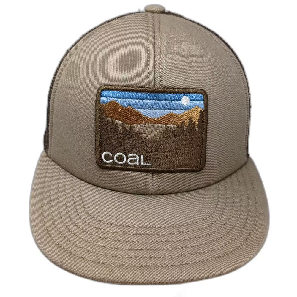 Coal Trucker Hat Brown OS Embroidered Mountain Landscape Snapback Adjustable